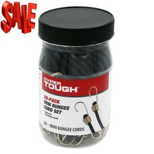 Hyper Tough 20 Pack, 10 inch Mini Bungee Cord Set in Plastic Jar