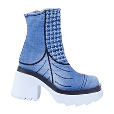 Denim Boots Shoes, Handmade Women's Sports Boots/Birthday Gift