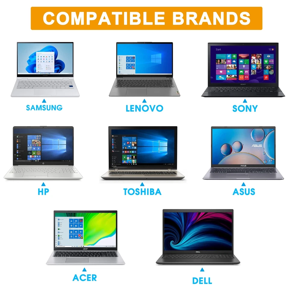 Adaptador de CA Universal 90W Cargador de Portátil Repuesto para Dell HP Acer Asus Lenovo Foto 3 de 4