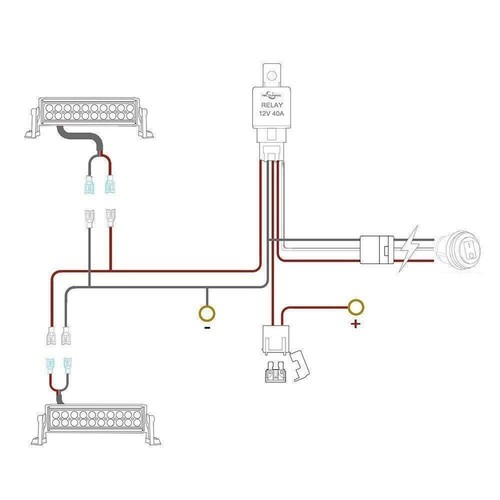 Wiring Harness Kit ON-OFF Switch Offroad Relay Fuse LED Work Light Bar 2-Lead - Foto 12 di 14