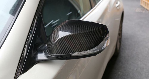 Borde de cubierta de espejo retrovisor lateral de fibra de carbono real apto para Infiniti Q60 2012-2022 - Imagen 7 de 7