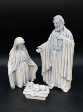 Duncan Mold 4 Piece Nativity Joseph Mary Baby Jesus & Manger Crèche 1987