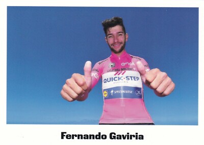CYCLING cycling card FERNANDO GAVIRIA pink jersey team QUICK STEP