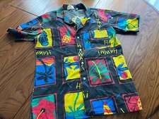 vtg surf boards of california mens hawaiian shirt USA S M