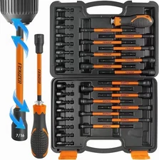 LOZAGU 33PCS Magnetic Nut Driver Set with Handle 6 Inch Long Nut Driver Set