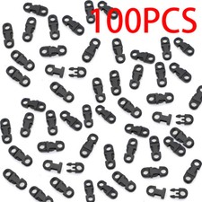 100 PCS Buckles Black For Paracord Bracelets Plastic Safety Clasp Side Release