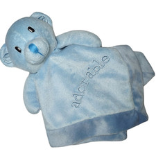 Mini Bean Blue Bear Security Blanket Adorable Baby Lovey Satin 12"