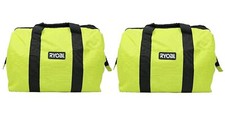 2 NEW RYOBI LARGE CONTRACTORS WIDE MOUTH CANVAS TOOL BAGS 18X14X12 