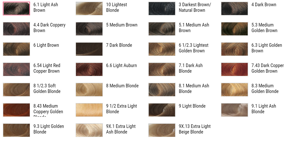 ash brown hair color chart loreal