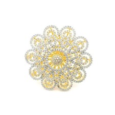 mandala floral shape Cubic Zirconia studded Ring Adjustable Size