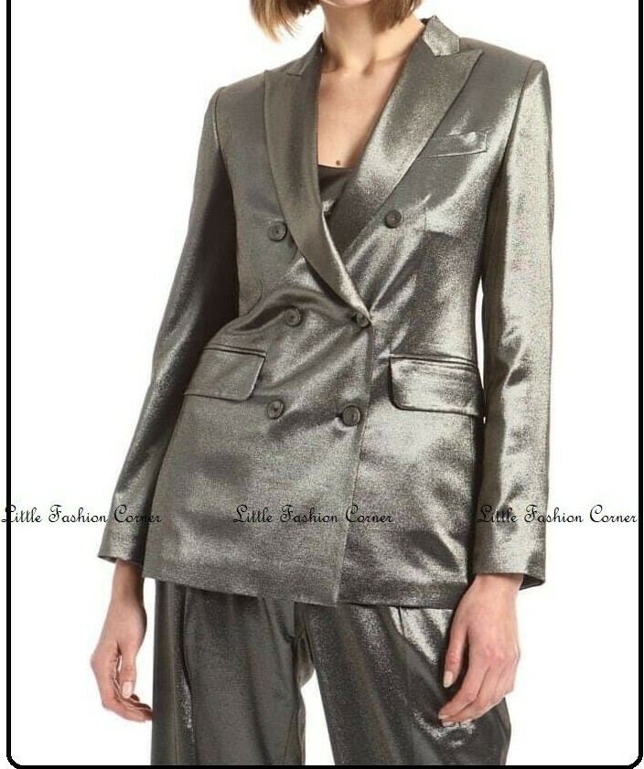【マックスマーラ】Max Mara ZENONE Silk Blazer Double-breasted blazer in cotton crêpe