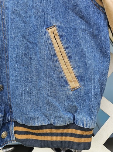 Vintage 90s L Dunbrooke Denim Jean Gatorade Embroidered Varsity Large Jacket VTG - Picture 4 of 22