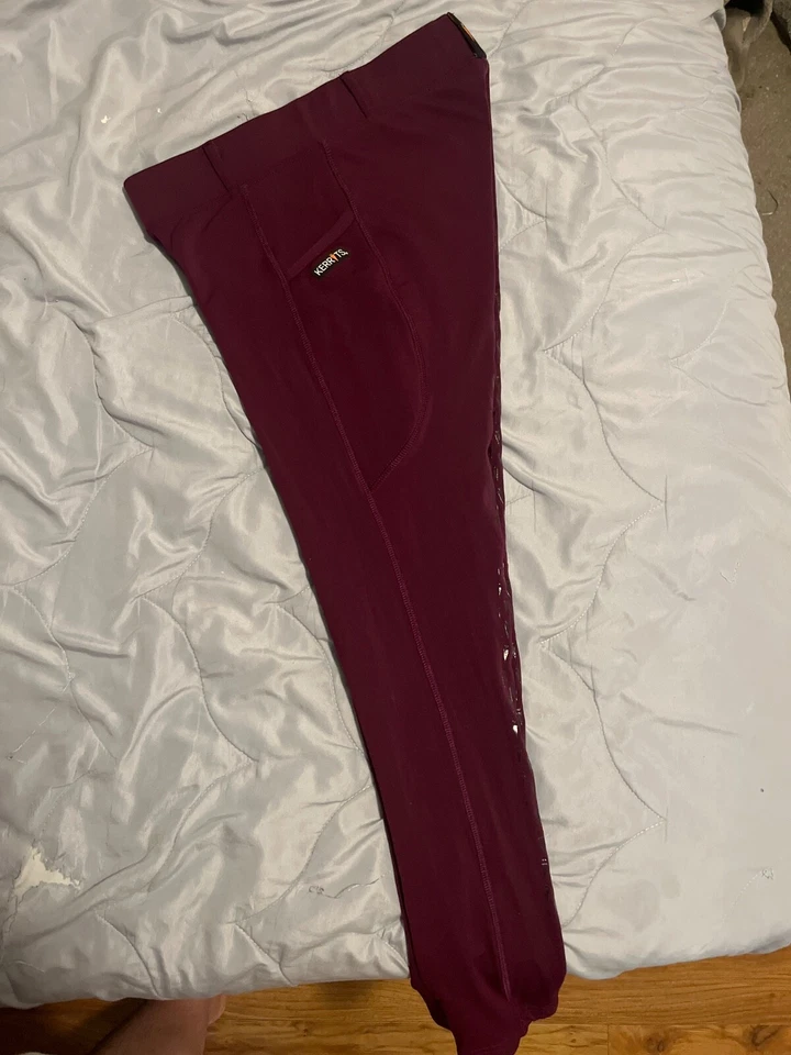 Kids Coolcore® Silicone Full Leg Riding Tech Tight Size S in Vineyard Purple - Image 4 of 4