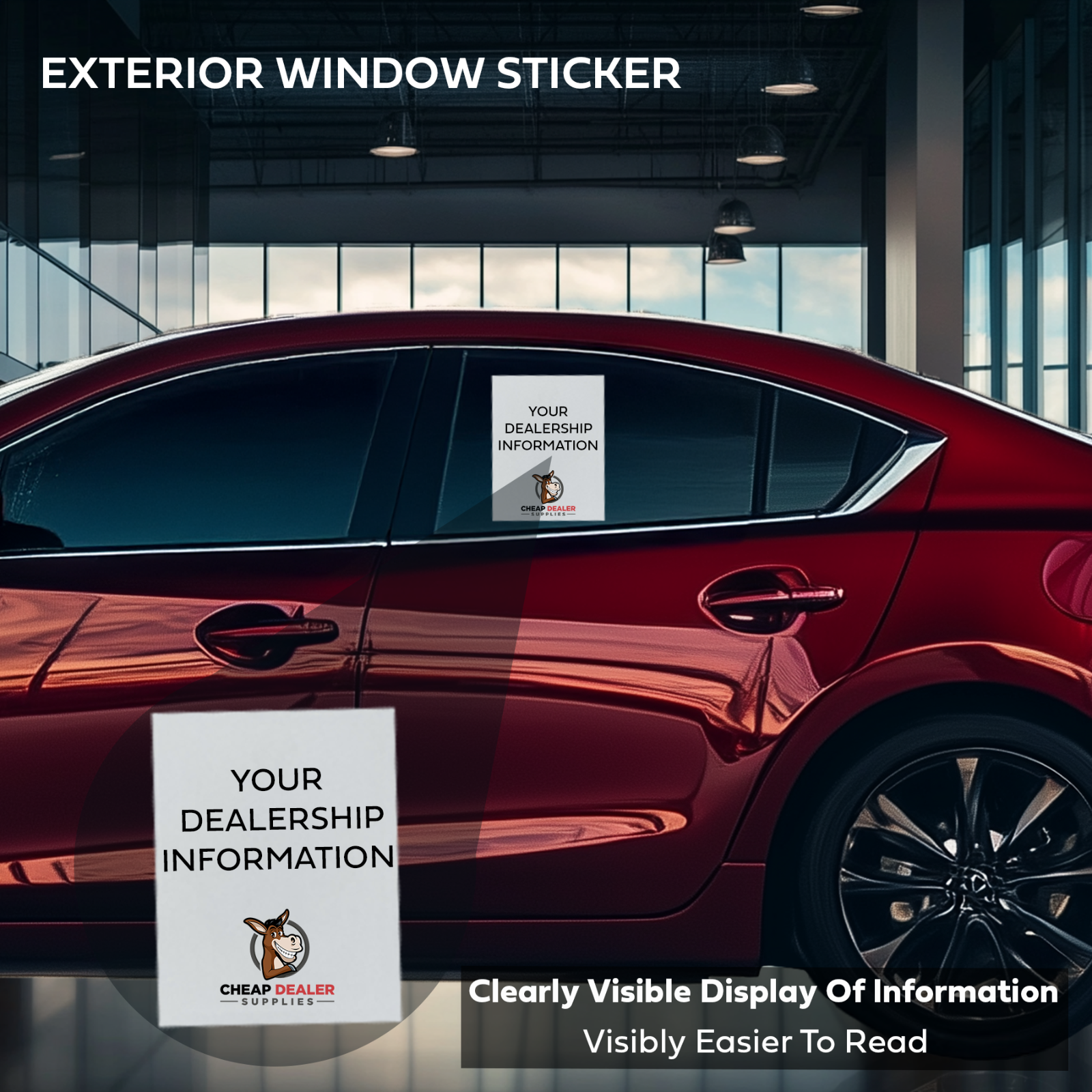 Outdoor Blank White Addendum - Exterior Car Window Stickers (100 per ...