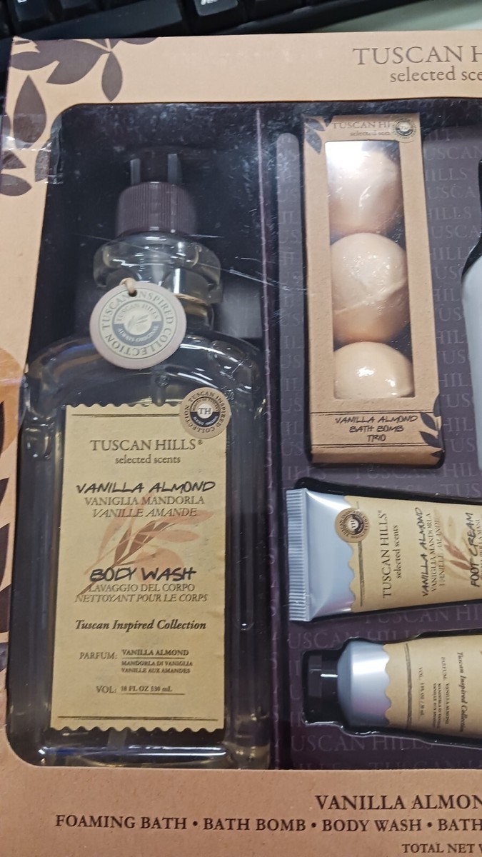 Tuscan Hills: Vanilla Almond Body Care Set- 7 Piece Set NEW | eBay