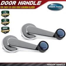 2x Black & Chrome Window Crank Handle for Chevy C10 K1500 R1500 Suburban Blazer