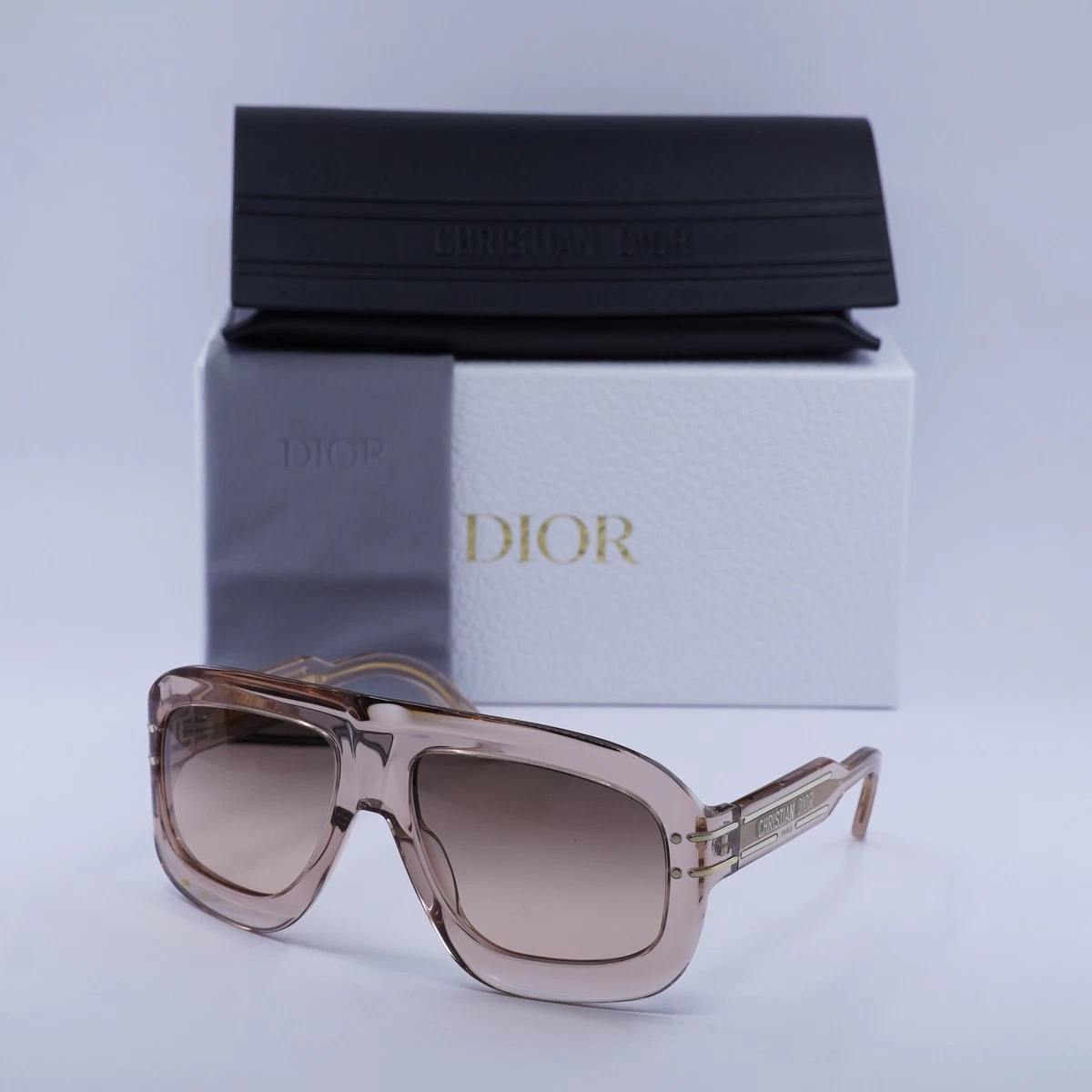 Dior DIORMIDNIGHT S2F 29D2 Square Sunglasses - Colored Havana Petit CD S2F Transparent Pink Square Sunglasses | DIOR main image 3
