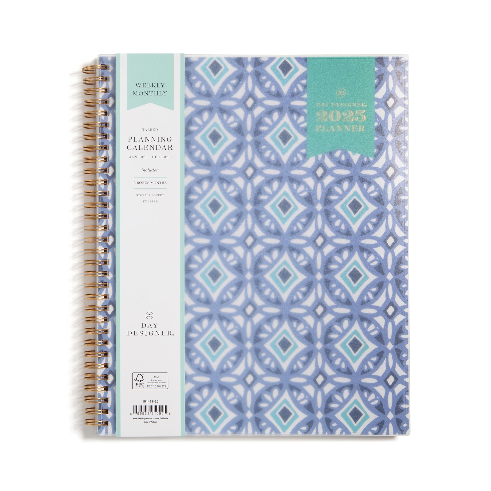 Blue Sky 2025 Weekly and Monthly Planner Calendar, January 2025 - December 20...