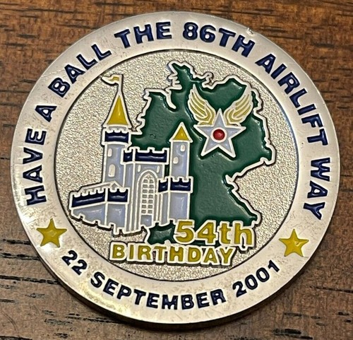 54th Birthday Challenge Coin 86th Airlift Wing Ramstein AB September 2001 - Picture 2 of 6
