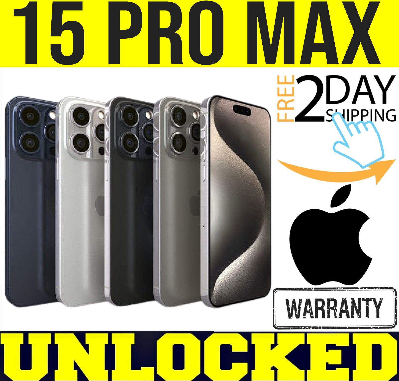 APPLE IPHONE 15 PRO MAX 256GB 512GB (FACTORY UNLOCKED) APPLE WARRANTY ❖SEALED❖