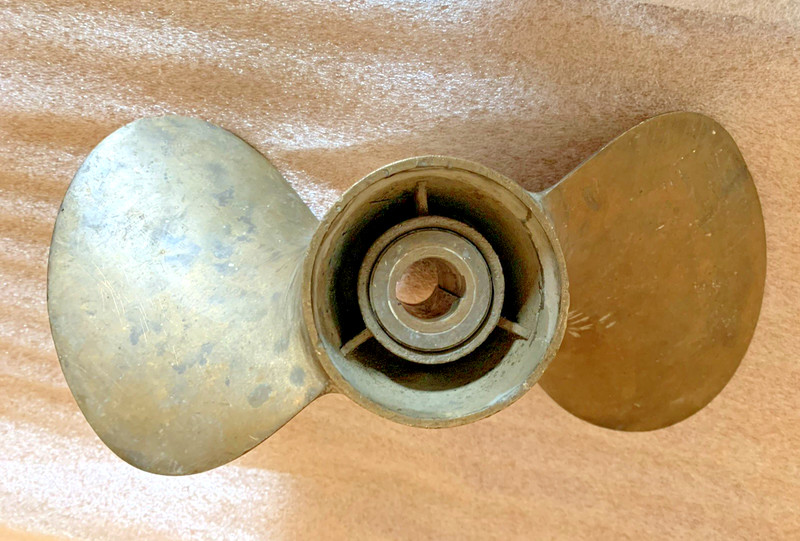 Vintage Michigan Brass 2 Blade 11" Propeller Old Brass Boat Prop