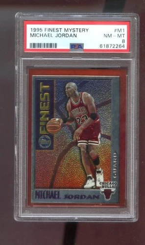 1995-96 Topps Finest Mystery #M1 Michael Jordan PSA 8 Graded NBA Basketball Card