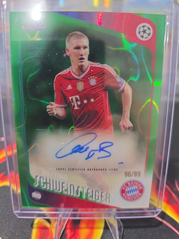 2025-26 Topps Chrome UEFA Bastian Schweinsteiger Auto Green Refractor /99