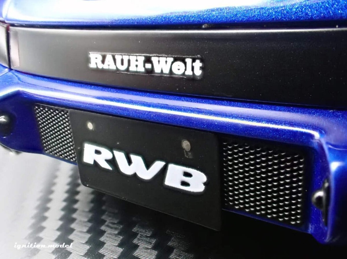 Ignition-Model Porsche 911 964 RWB w/ Whale Tail, Blue Metallic 1