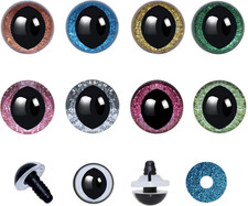 128Pcs Glitter Safety Eyes and Washers for Crafting Crochet - 15mm 8Colors C...