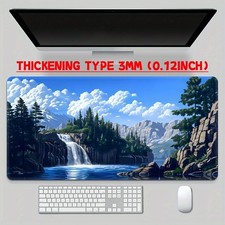 40 90cm Large Non-Slip Rubber Mouse Pad with Mountain Landscape Design - Durable