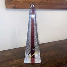 Mats Jonasson Swedish Art Glass Obelisk Sculpture 1970’s Vintage 🌸