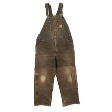 Vintage Carhartt Canvas Carpenter Overalls Mens Size 38 x 30 R27 DKB