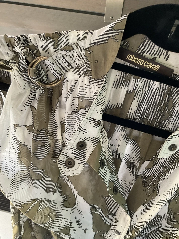 Рубашка Roberto Cavalli 100% шелк женская размер S роскошная одежда размер 38 - Изображение 2 из 4