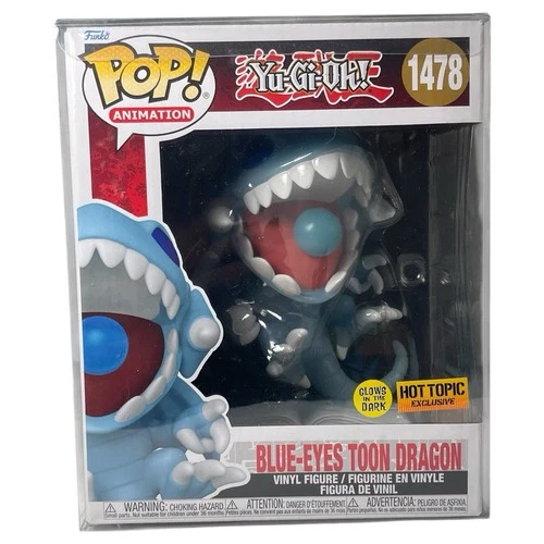 Funko Pop Animation Yu-Gi-OH! Blue-Eyes Toon Dragon #1478 GITD Hot Topic Excl