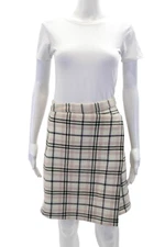 Carven Womens Wool Plaid Lined A-Line Skirt Pink Multi Size 36