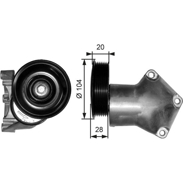 Gates T38202 Spannrolle Keilrippenriemen FüR Ford Mazda Fiesta Puma Courier 121-image