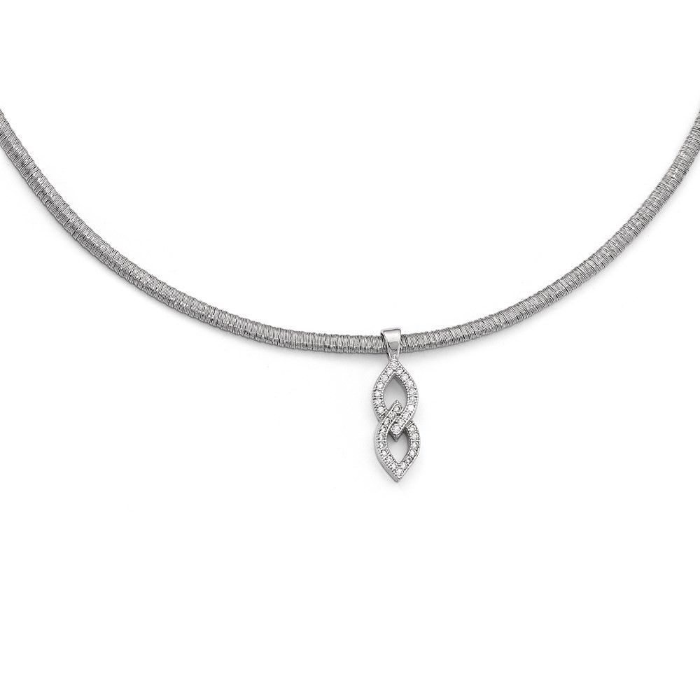 Sterling Silver Cubic Zirconia Necklace 17