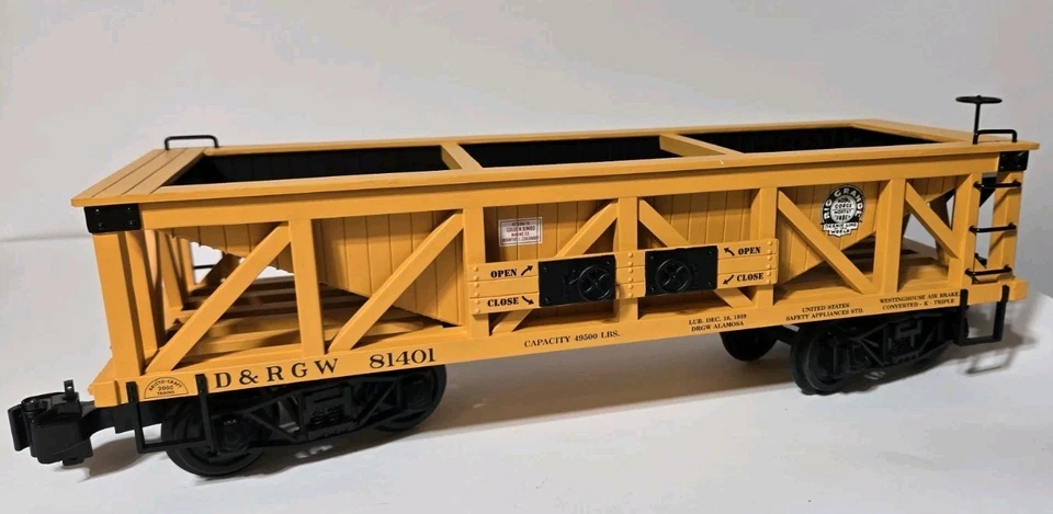 Aristo-Craft 81401 G Scale Denver & Rio Grande Western Coal Hopper Car NIB - Image 2 of 4