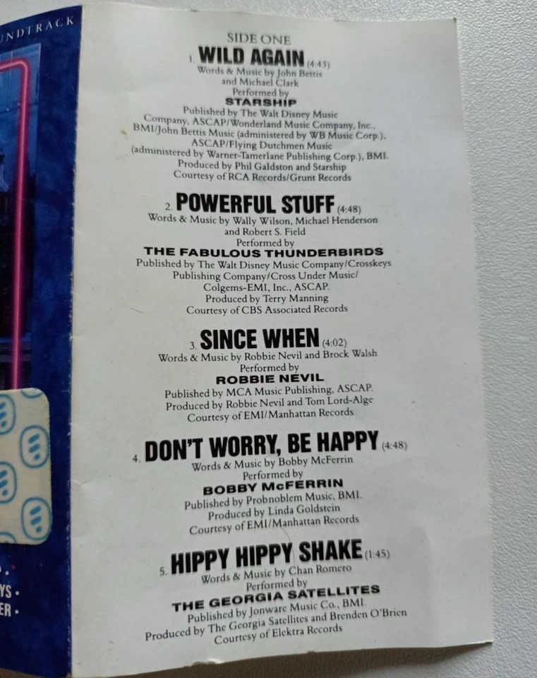 Cocktail - Original Motion Picture Soundtrack ( Cassette Tape ) - Image 3 of 4