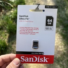 SanDisk Ultra Fit USB 3.1 Gen 1 Flash Drive 64GB Black Pendrive