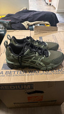 ASICS Men's Green/Black Lace-Up Low Top Mesh Sneakers Rubber Outsole