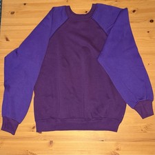 Vintage 80s 90s Two Tone Sweatshirt Purple Tultex Size L Soft Raglan