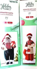 Animated Mr And Mrs Claus African Musical Holiday Living Set