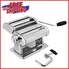 PASTA MAKER MACHINE STAINLESS STEEL Fresh Spaghetti Noodle Manual Roller Stand