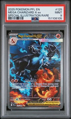 2025 POKEMON PHANTASMAL FLAMES SPECIAL ILLUSTRATION MEGA CHARIZARD X EX PSA 9