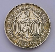 Weimarer Republik 3 Reichsmark Mark 1929 E 1000 Jahre Burg und Stadt Meissen