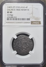 1422-27 England Calais Henry VI Groat NGC XF 40