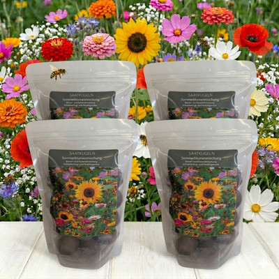 80 Stück Saatkugeln Samenbomben  Sommerblumen Bienen Hummeln Schmetterlinge
