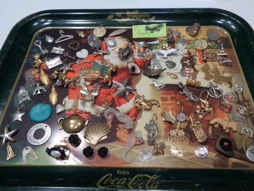 HUGE LOT OF CUTE CHARMS / SINGLE EARRINGS FOR CRAFT PROJECTS Over 90 pcs.