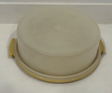 Vintage Tupperware Cake Pie Keeper 719-1 Harvest Gold Made In USA